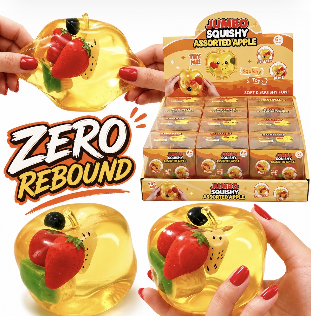 Jelly Apple Filled Squishies - set of 9