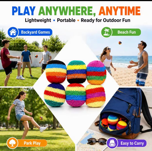 Hacky Sacks - set of 6 - mixed colors (shipping estimate 6/10)