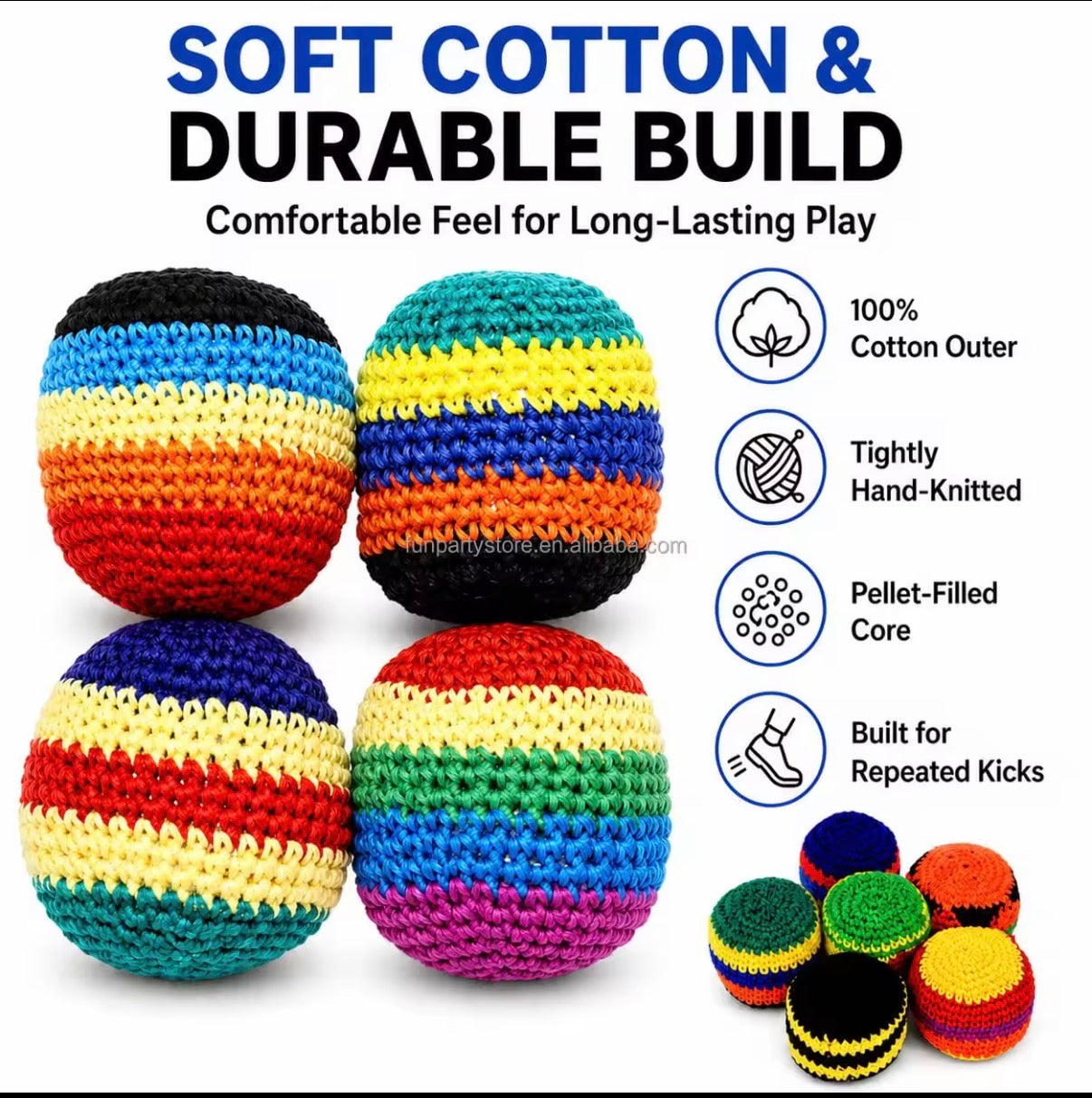 Hacky Sacks - set of 6 - mixed colors (shipping estimate 6/10)